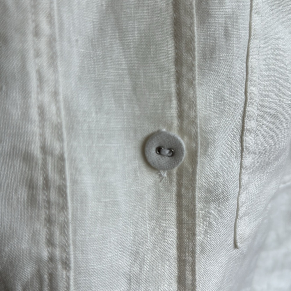 Everlane Cream Short-Sleeve Button Down Shirt 100% Linen - Picture 2 of 3
